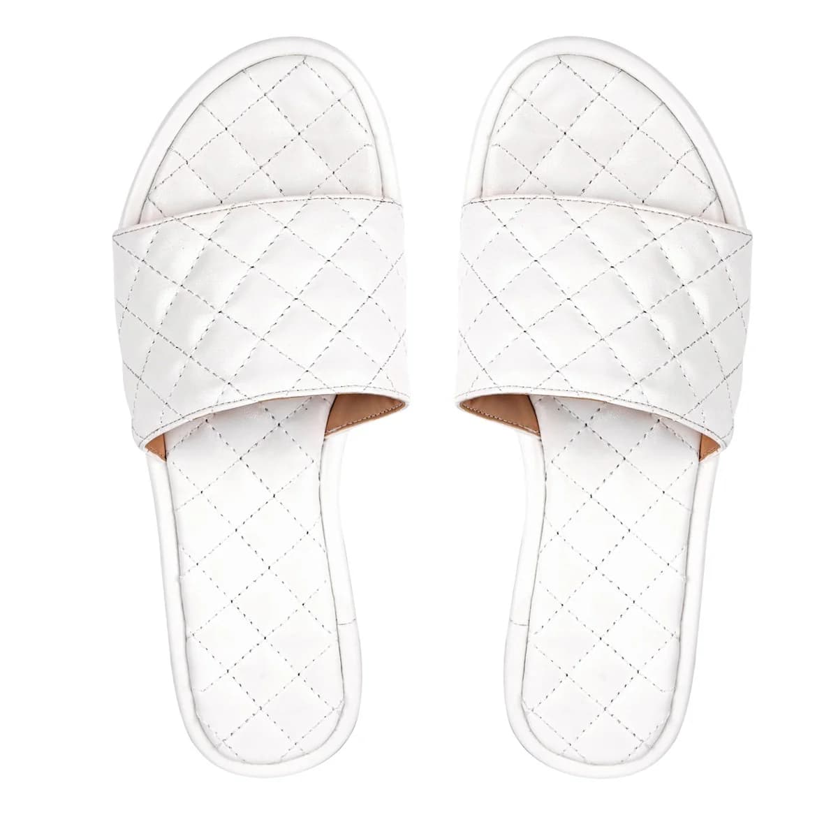 Round Toe Quilted Sandals Flats