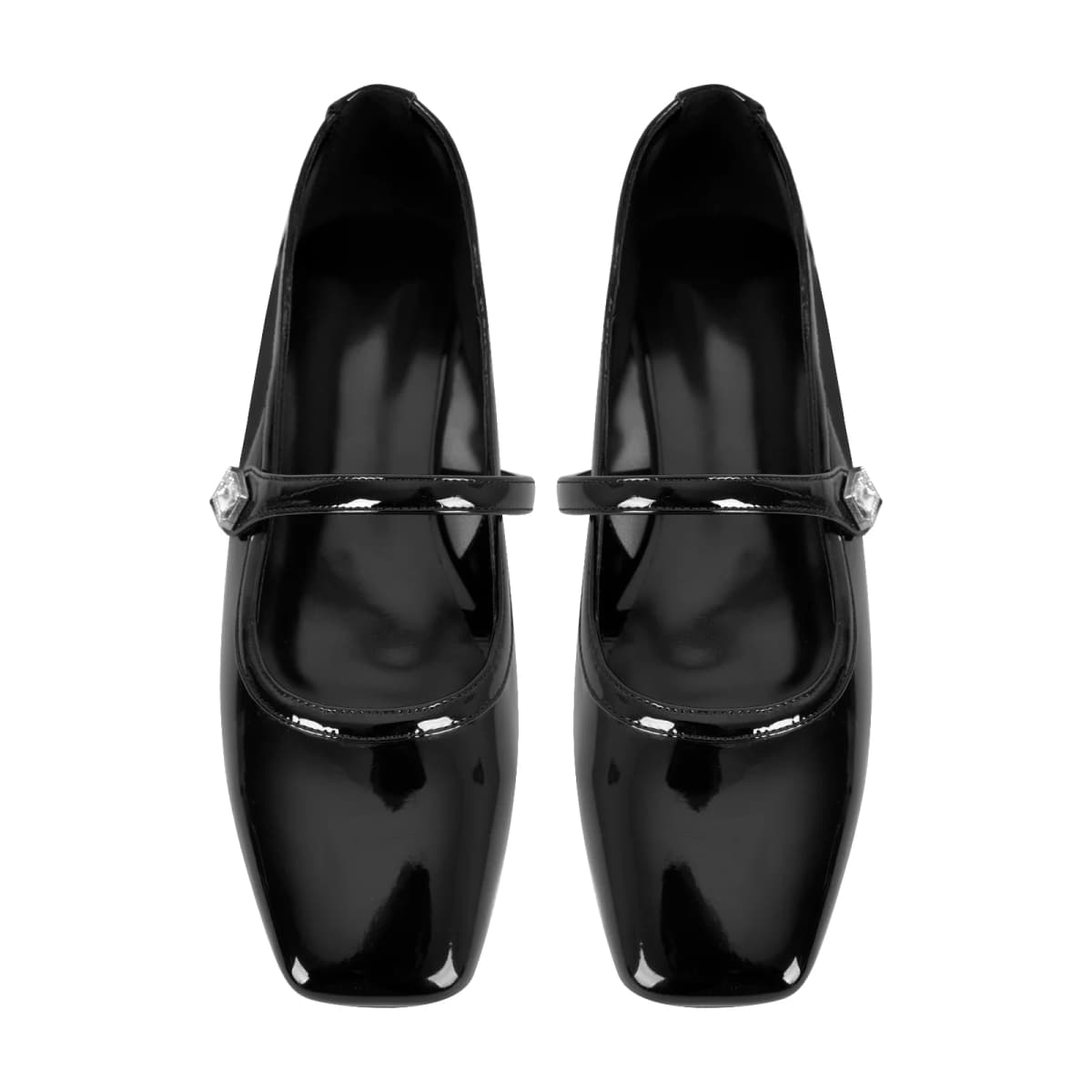 Patent Square Toe Mary Jane Flats
