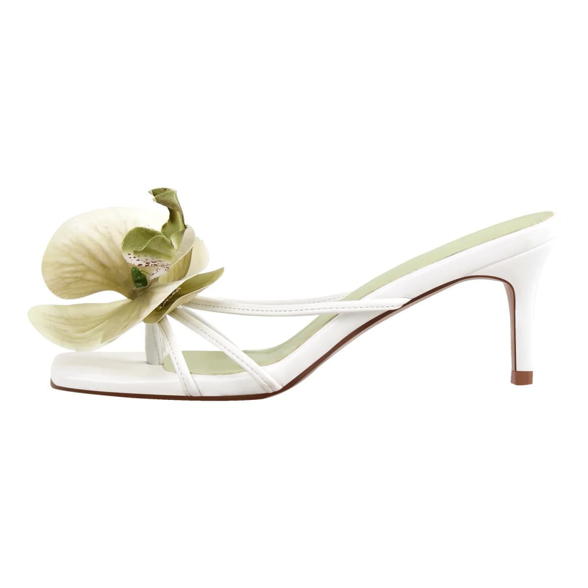 Flower Square Toe Thong Sandals Mules