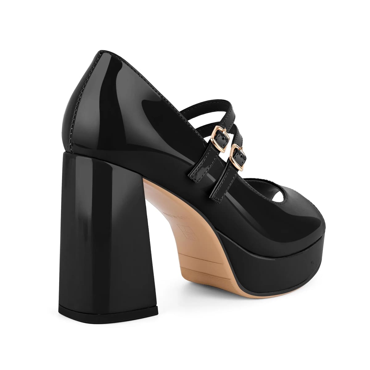 Peep Toe Platform Mary Jane Chunky Heels