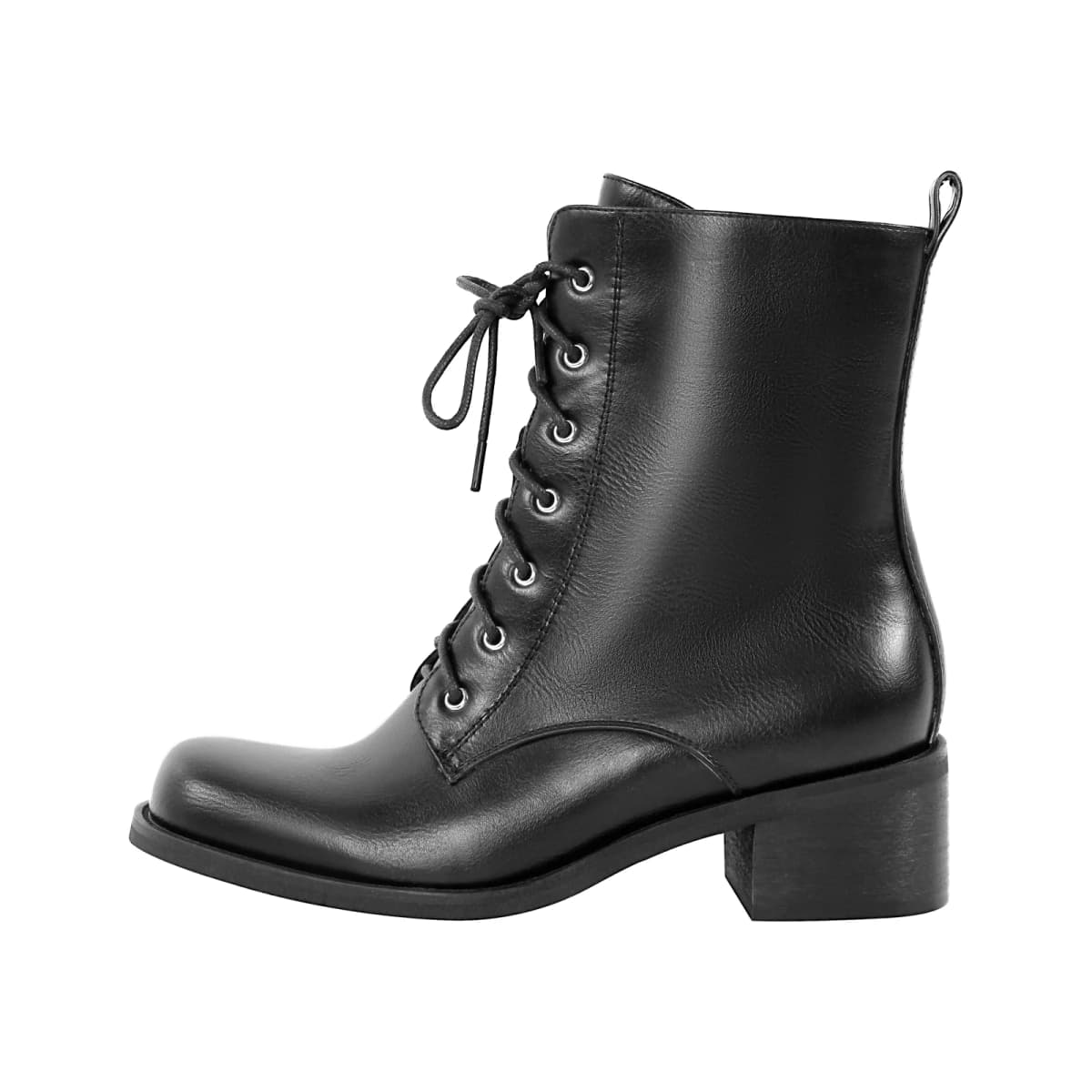 Square Toe Lace-up Ankle Boot