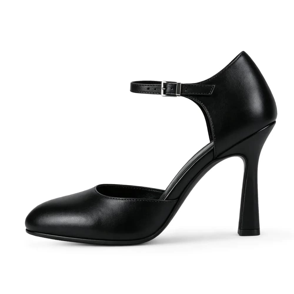 Pointed Toe Buckle Strap Stiletto Pumps