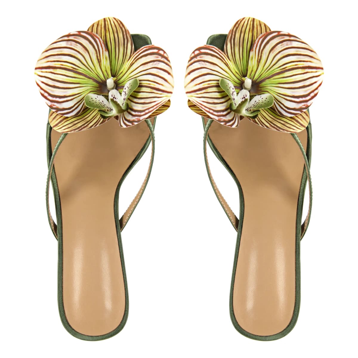 Square Toe Flower Thong Mules