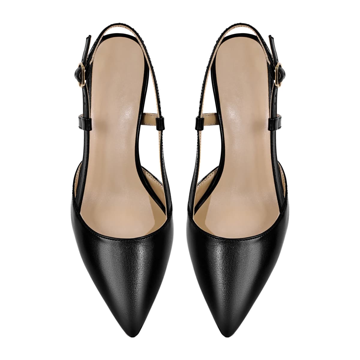 Pointed Toe Kitten Heel Slingback Pumps