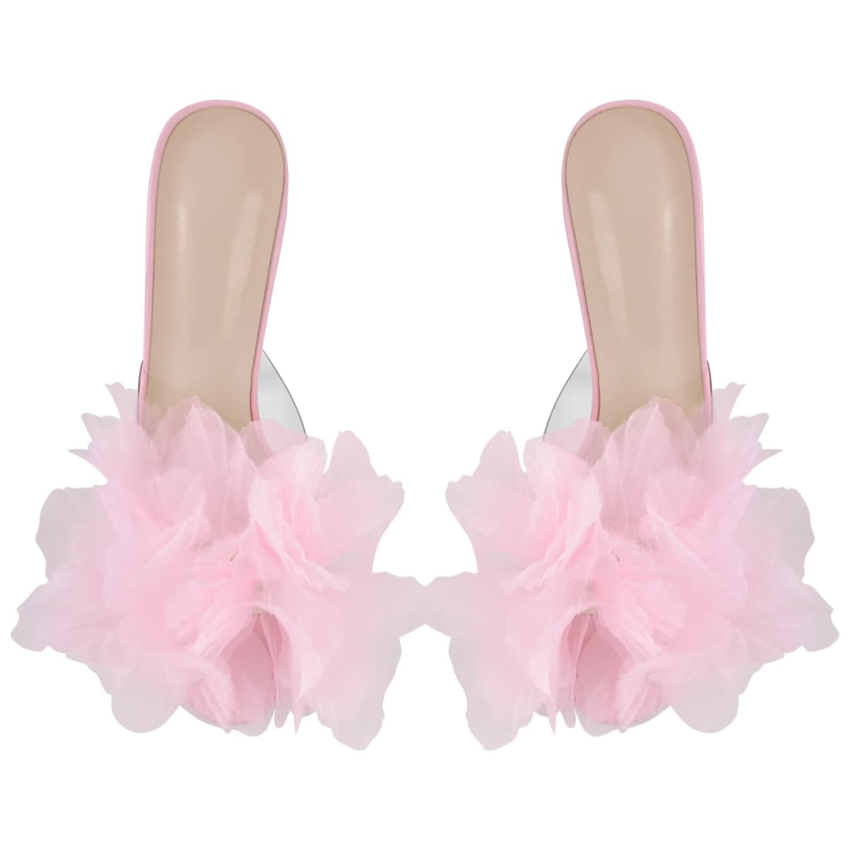 Platform Mesh Clear Stiletto Mules