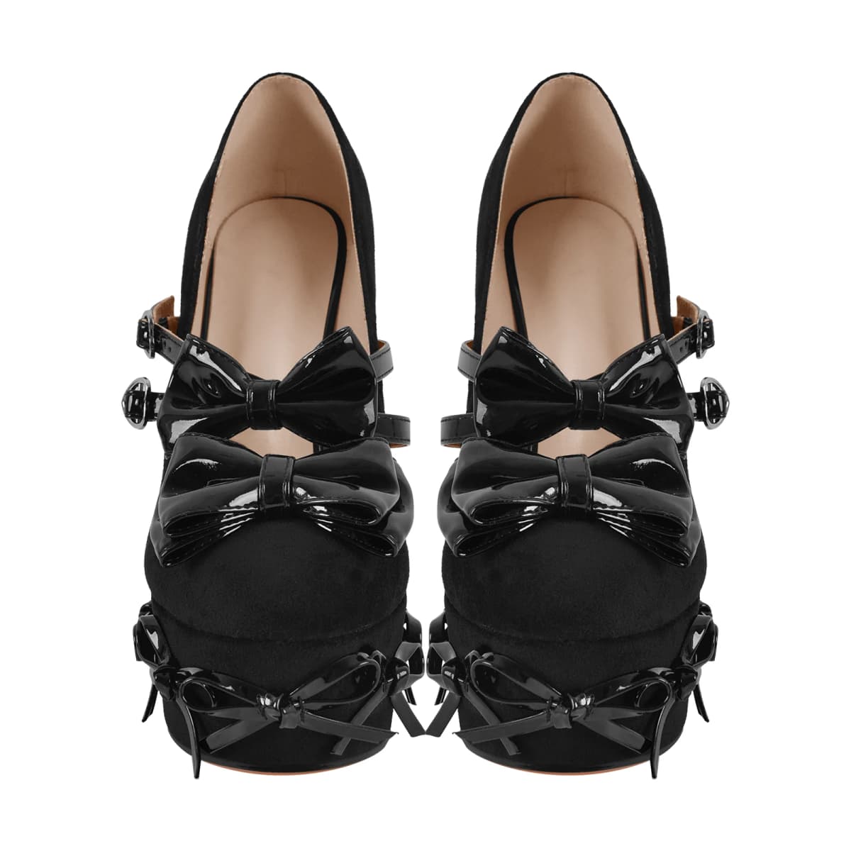 Bow Platform Suede Mary Jane High Heels