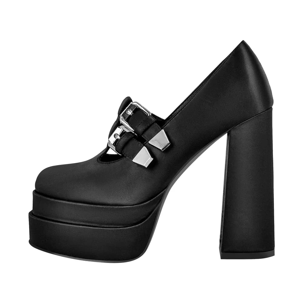 Double Platforms Chunky High Heel Pumps