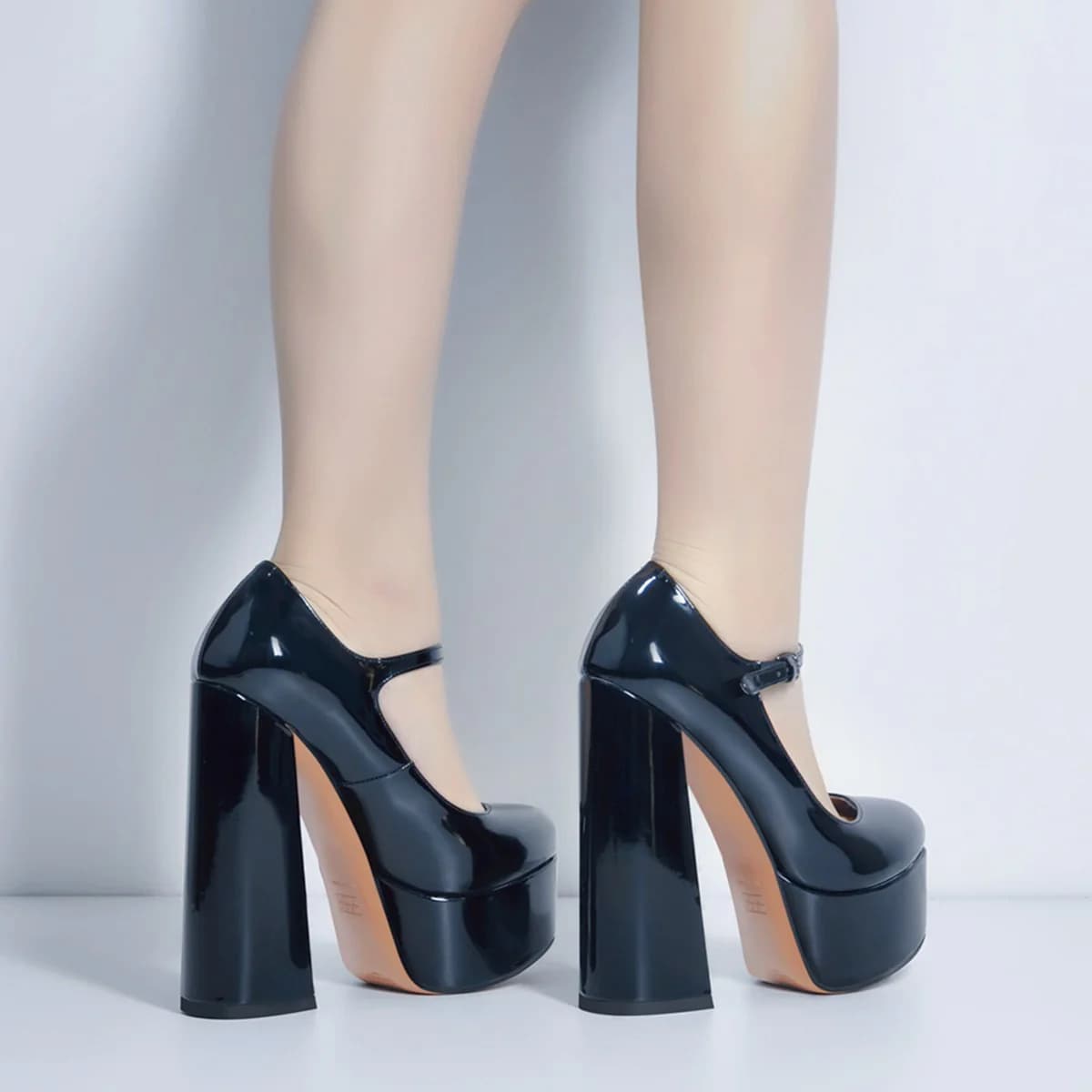 Mary Jane Platform Chunky High Heels Pumps