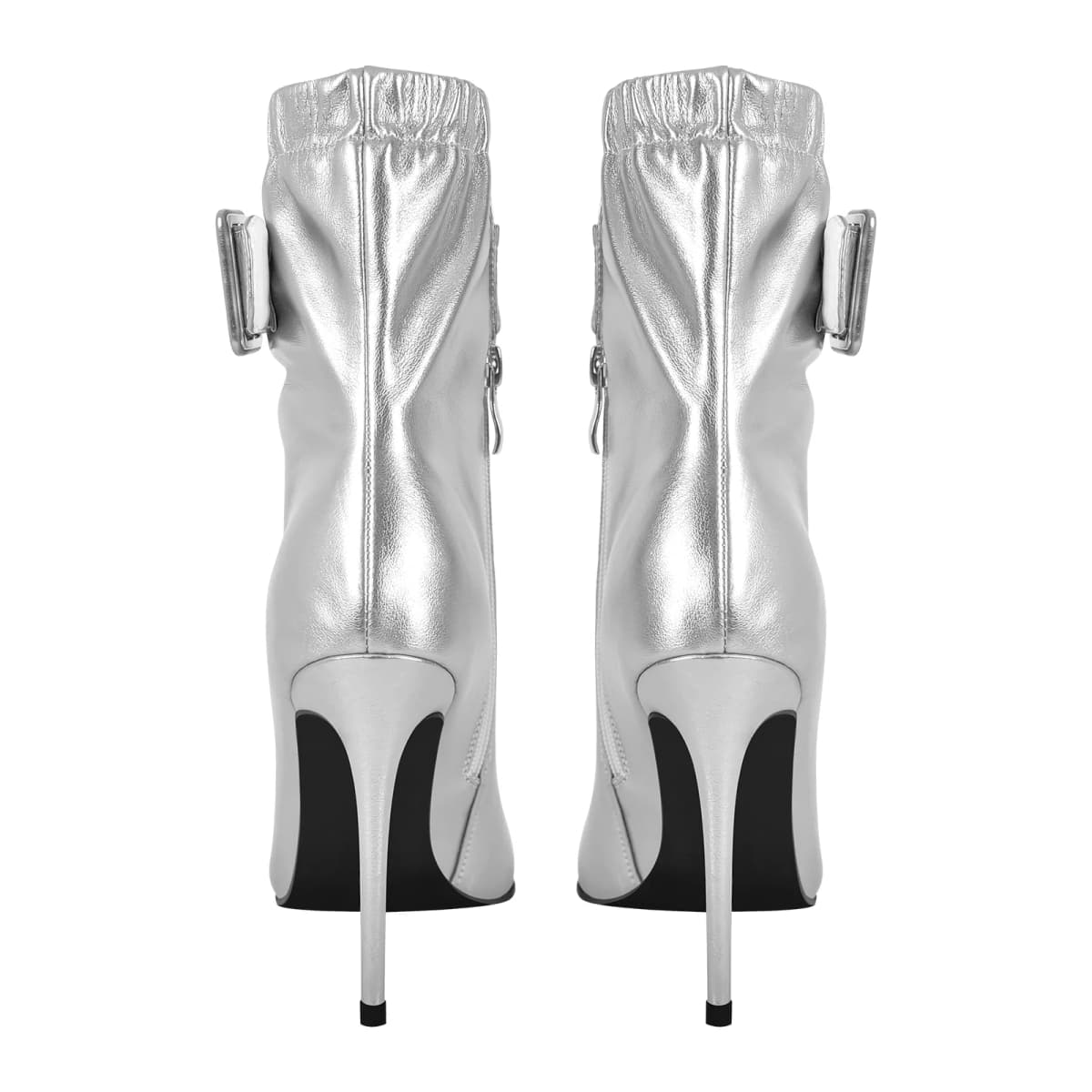 Pointed Toe Buckle Strap Stiletto Ankle Boots