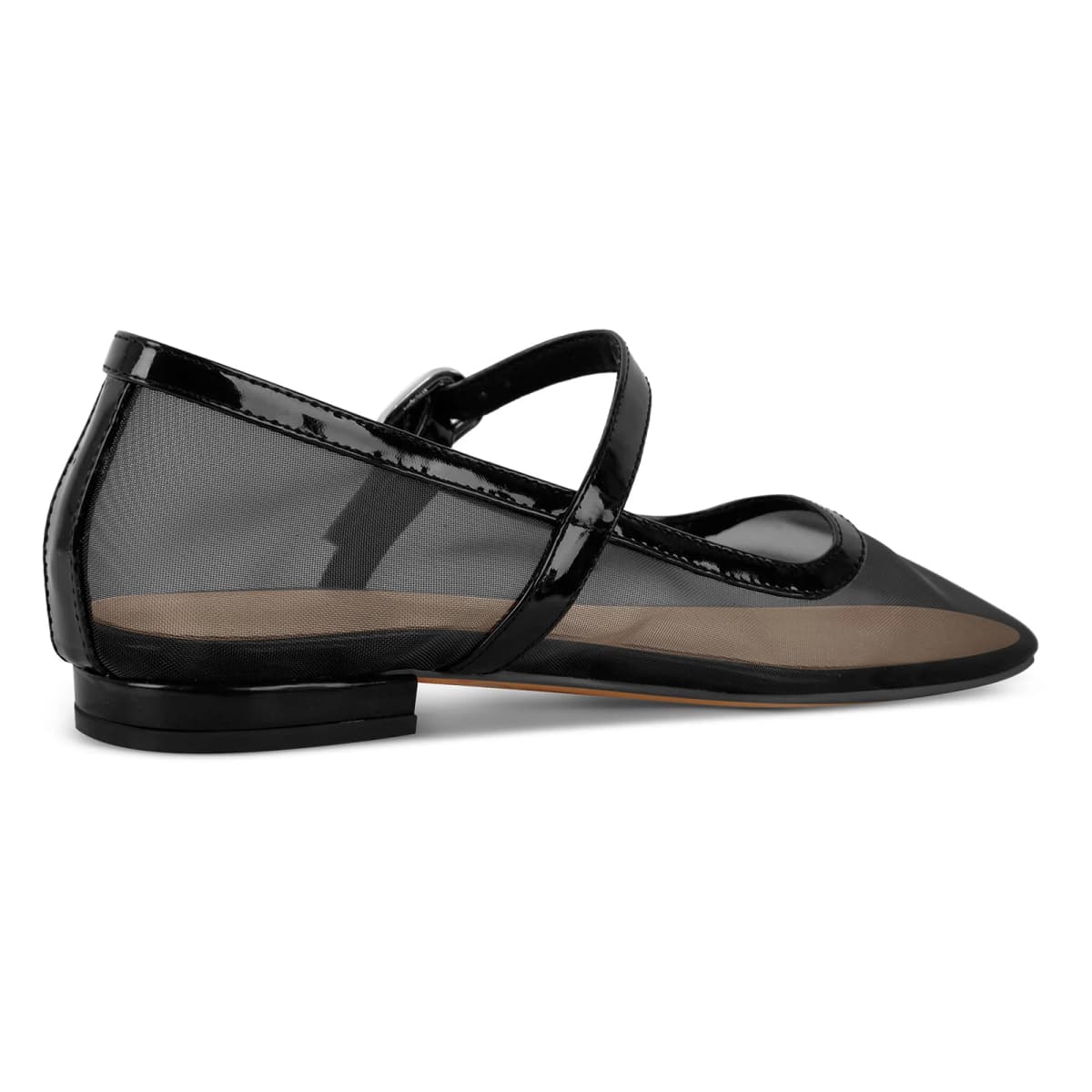Mesh Square Toe Mary Jane Ballet Flats