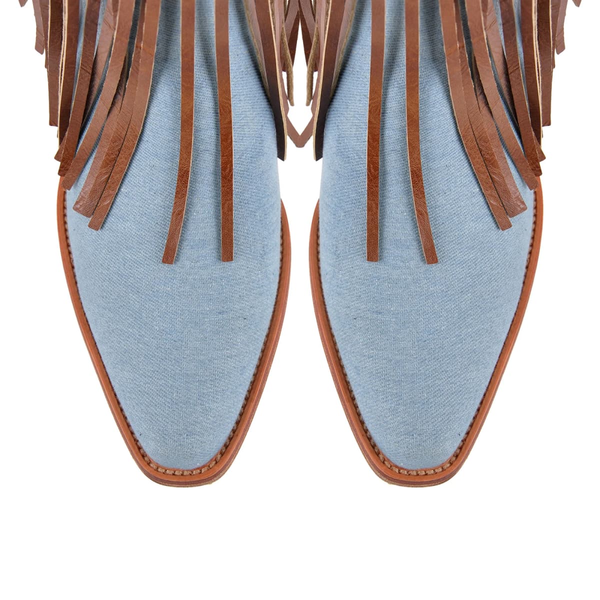 Fringe Embroidery Knee High Western Boots