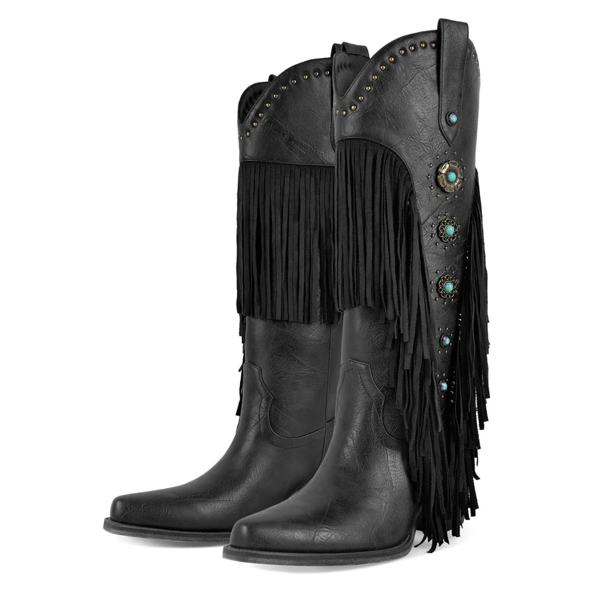 Fringe & Stud Western Boots