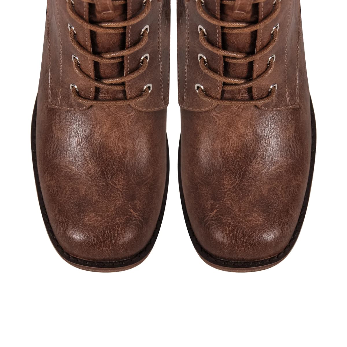 Square Toe Lace-up Ankle Boot
