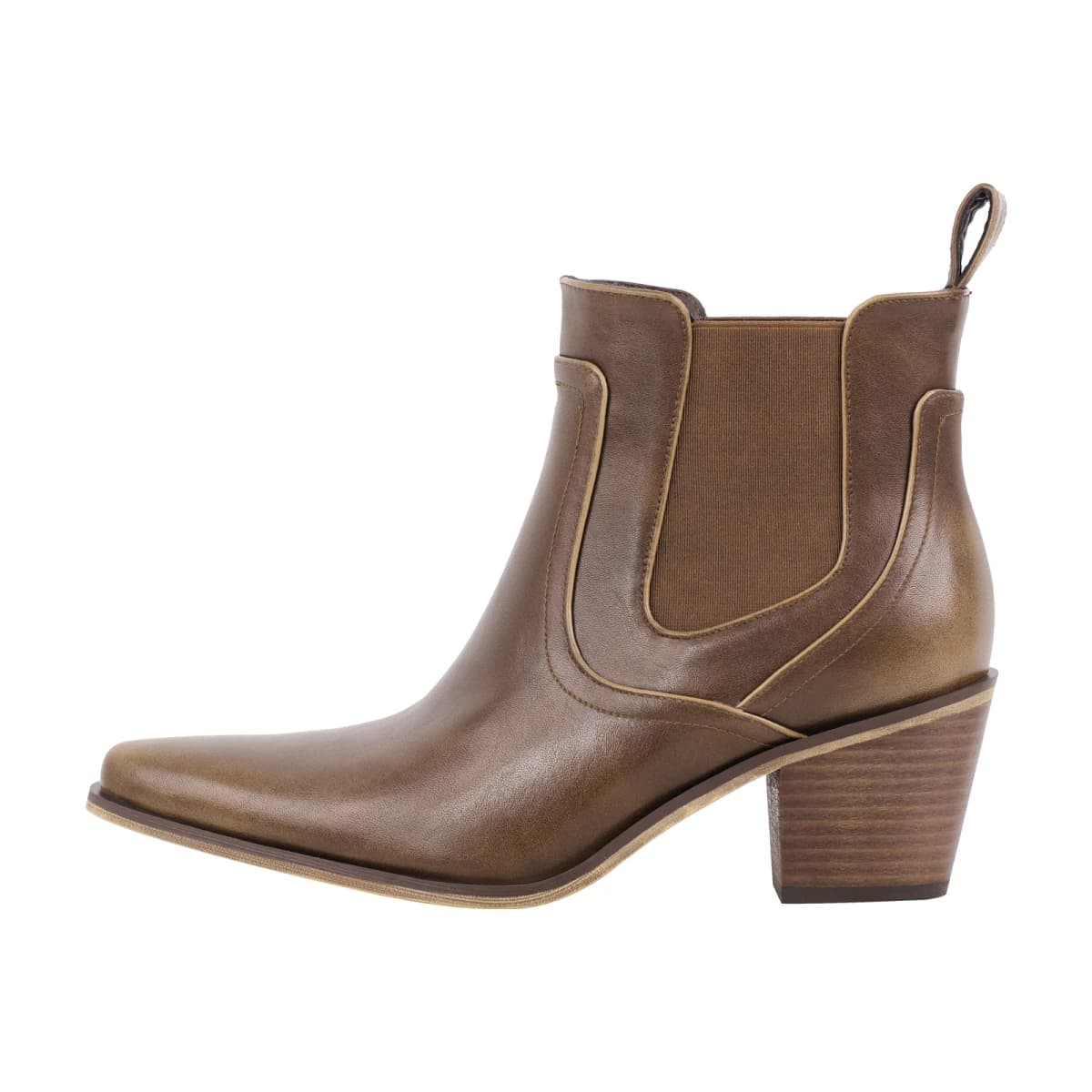 Chunky Heel Western Ankle Boot