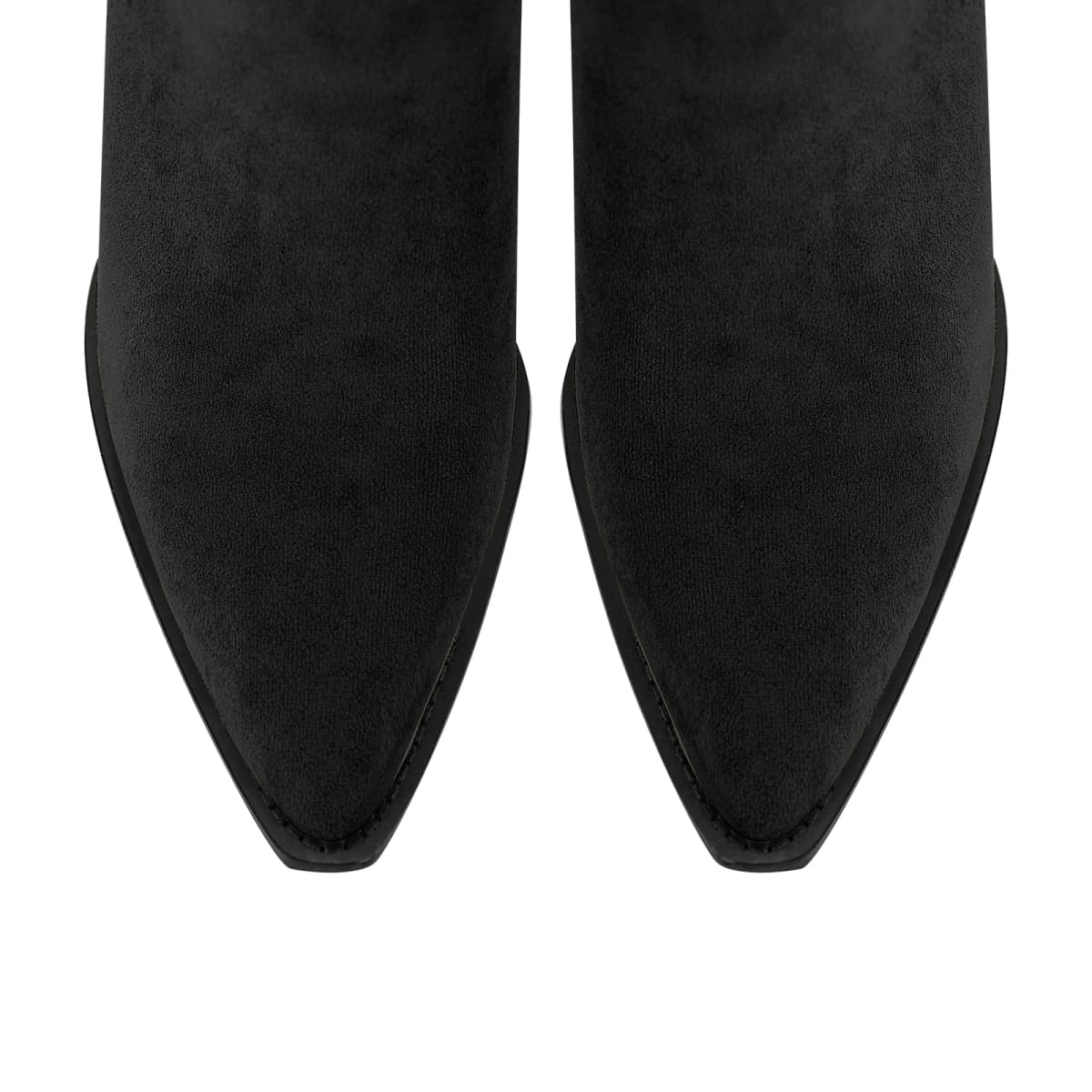 Pointed Toe Suede Chunky Heel Western Ankle Boots