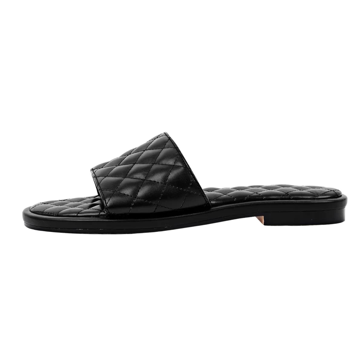 Round Toe Quilted Sandals Flats
