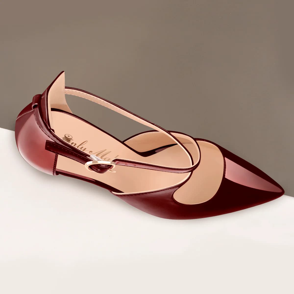 Patent Leather Pointed Toe Cross Strap High Heel Pumps