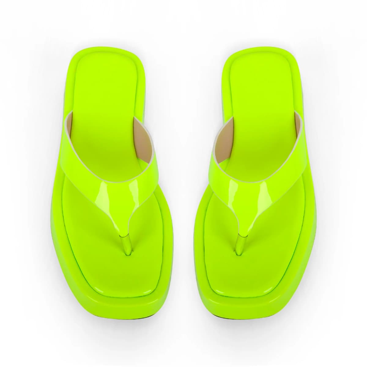 Fluorescent Green Flip Flop Slippers