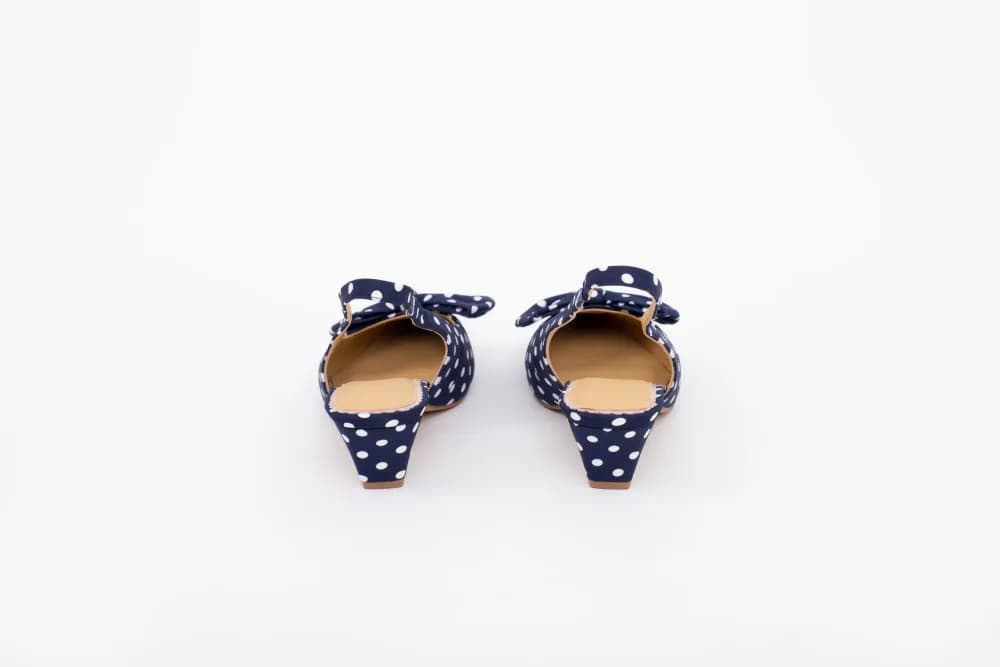 DELILAH SLINGBACK (NAVY POLKA)