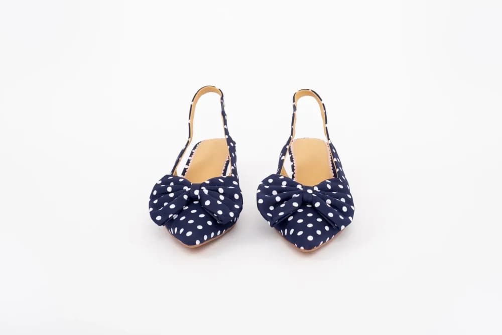 DELILAH SLINGBACK (NAVY POLKA)