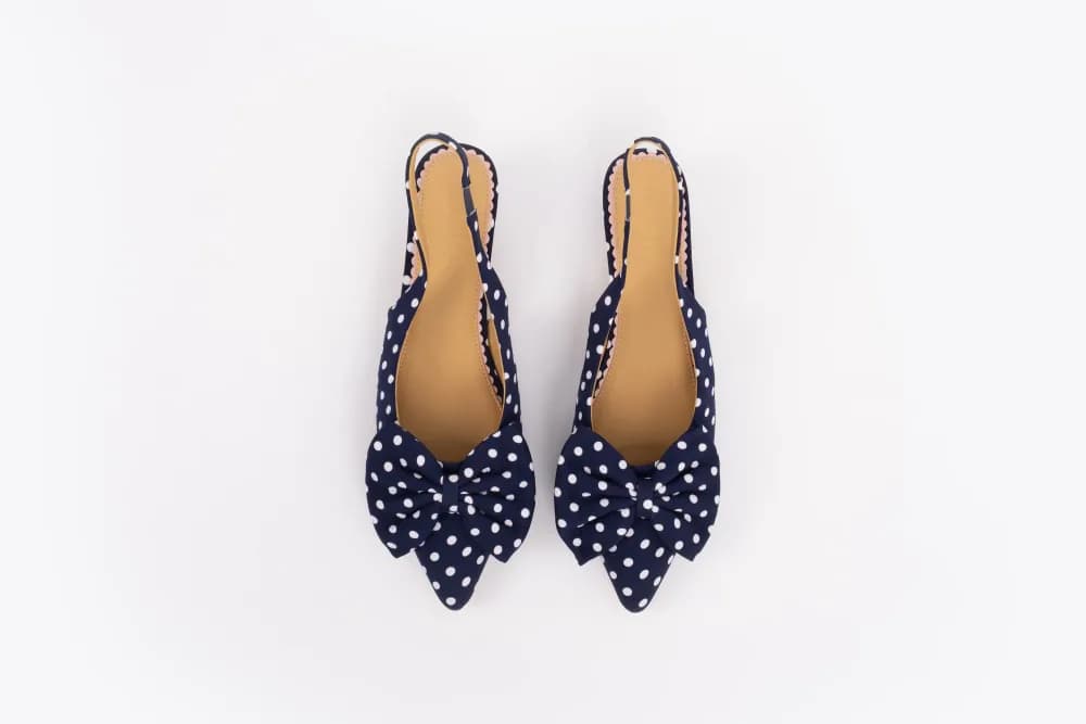 DELILAH SLINGBACK (NAVY POLKA)