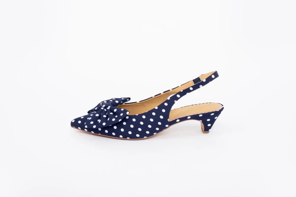 DELILAH SLINGBACK (NAVY POLKA)