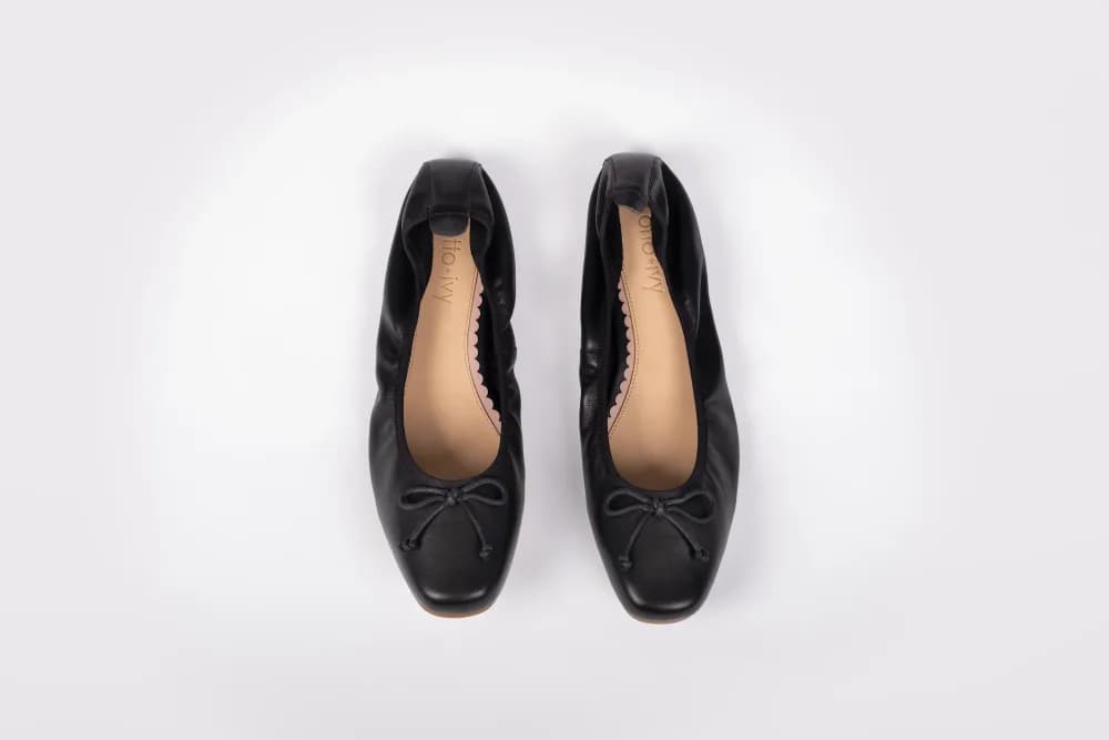 OLIVIA FLAT (BLACK LEATHER)