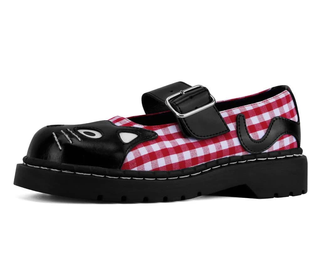 Black & Red Gingham Kitty Mary Jane