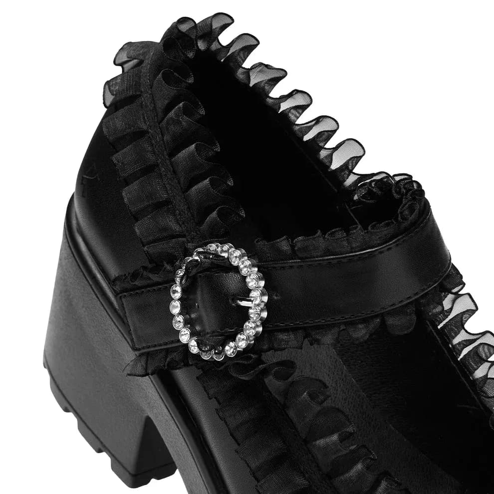 Tira Ruffle Mary Janes ‘ Dark Delights Edition’-Clearance