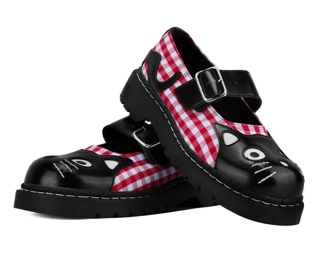 Black & Red Gingham Kitty Mary Jane