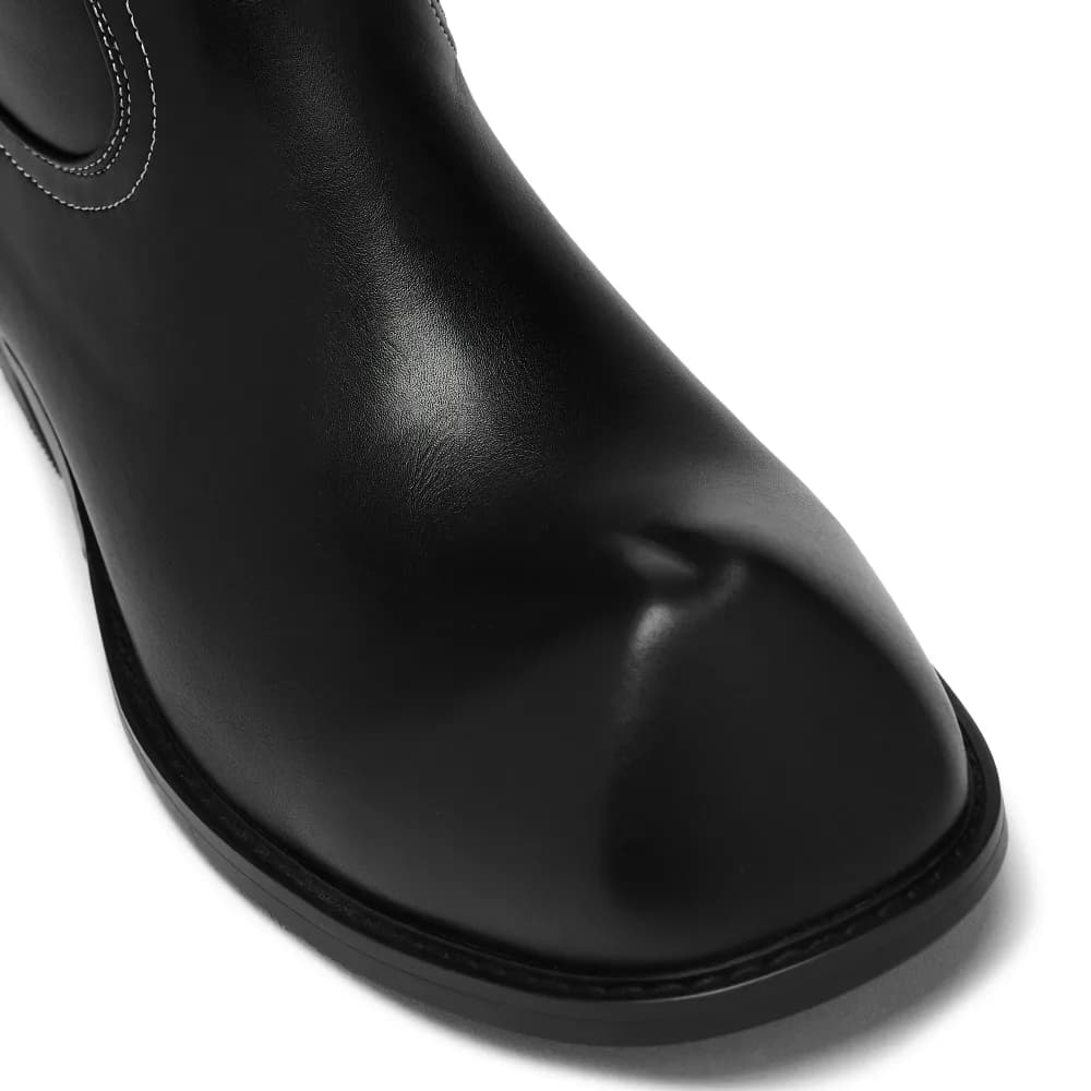 Hexmark Snub Nose Short Cowboy Boots - Black Vintage