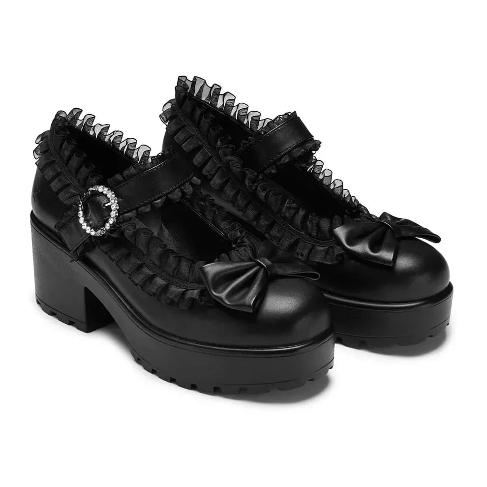 Tira Ruffle Mary Janes ‘ Dark Delights Edition’-Clearance