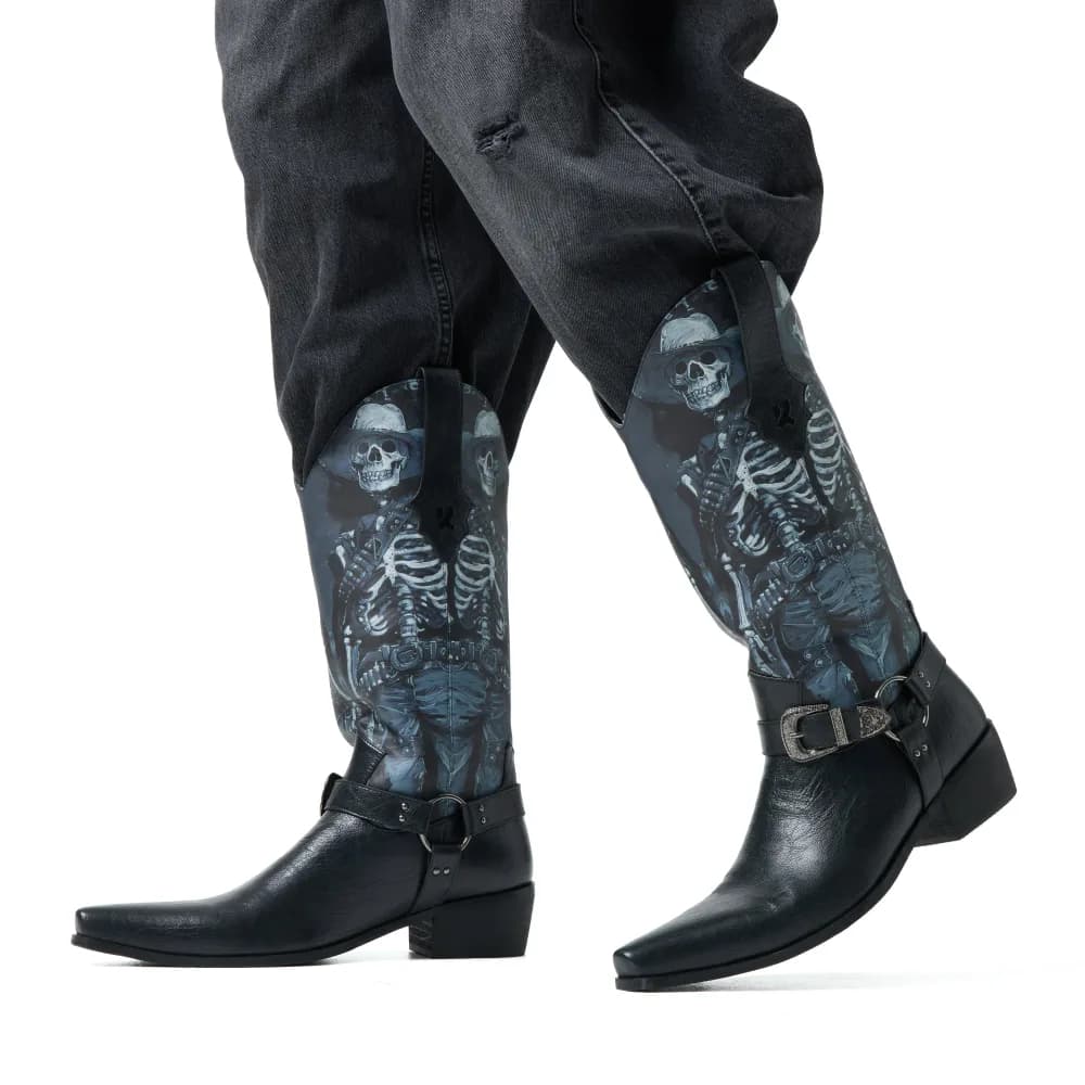 Scorched One Western Boots - Vintage Black