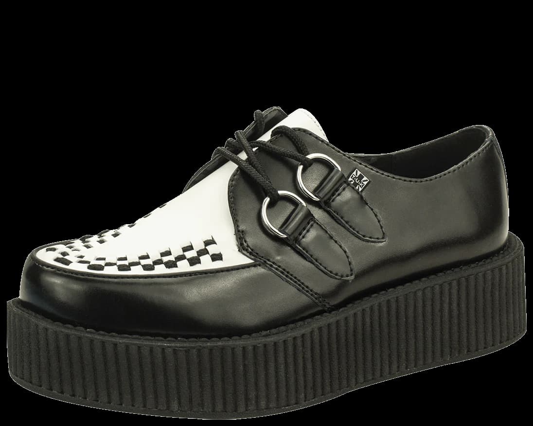 Black and White Leather Viva Mondo Sole Creeper