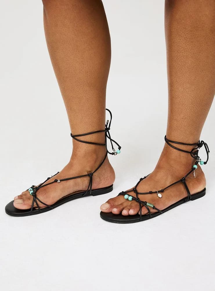 Beaded Strappy Sandal (WW)