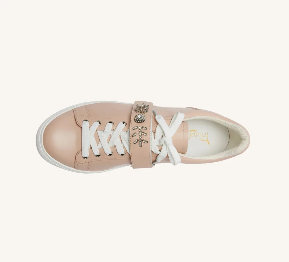 Gabby Leather Fashion Sneaker Built-In Arch Support Standard and Wide