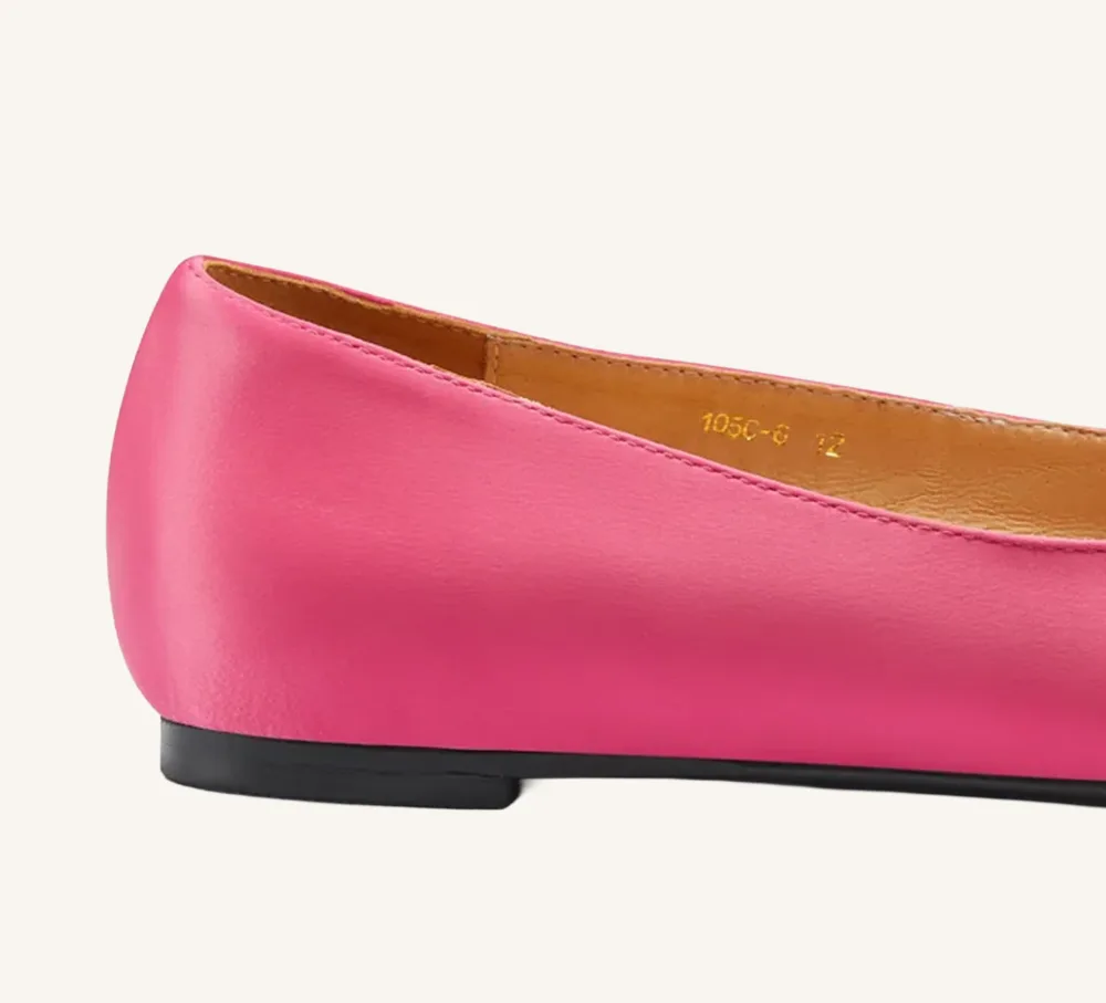 Sonia Vegan Satin Ballerina Flat Standard and Widt Fit