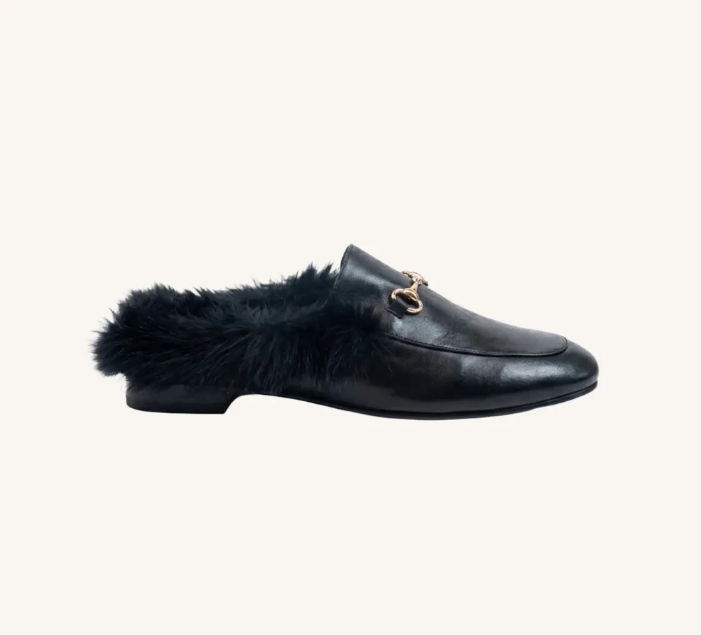 Hillary Soft Leather Mules Camel Brown Padded Insole