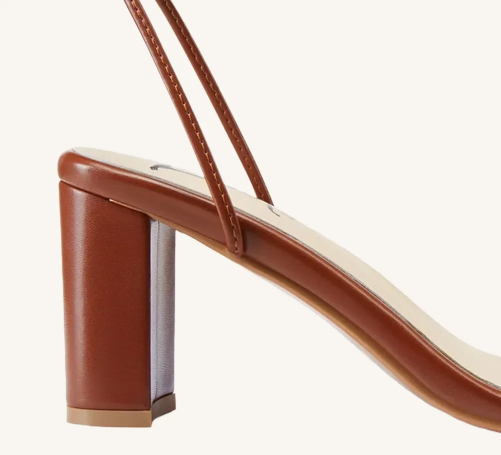 Claudine Vegan Strappy Sandal 3" Block Heel Standard and Wide