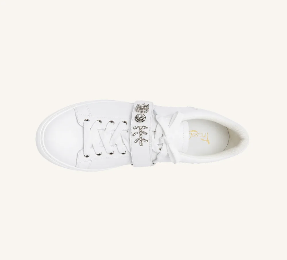 Gabby Leather Fashion Sneaker Built-In Arch Support Standard and Wide