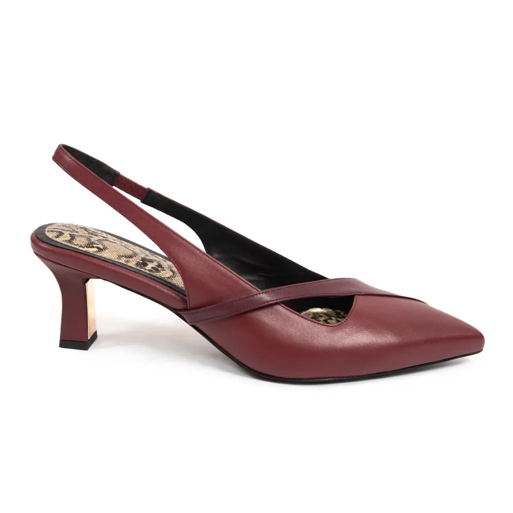 Gladys Women’s Heel - Closed Toe - 2.75" Gold Breast Heel - Slingback