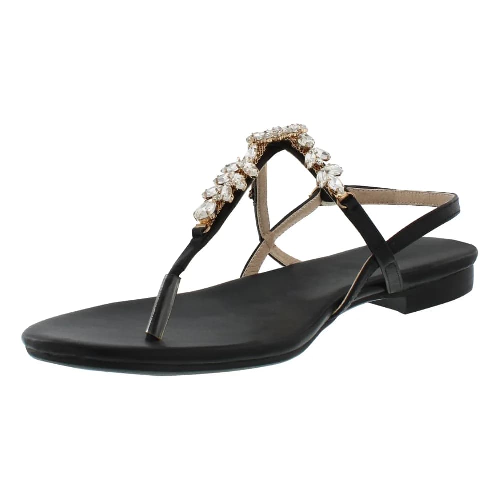 Laura Women’s Crystal Sandals – Slingback – Flat – Open Toe