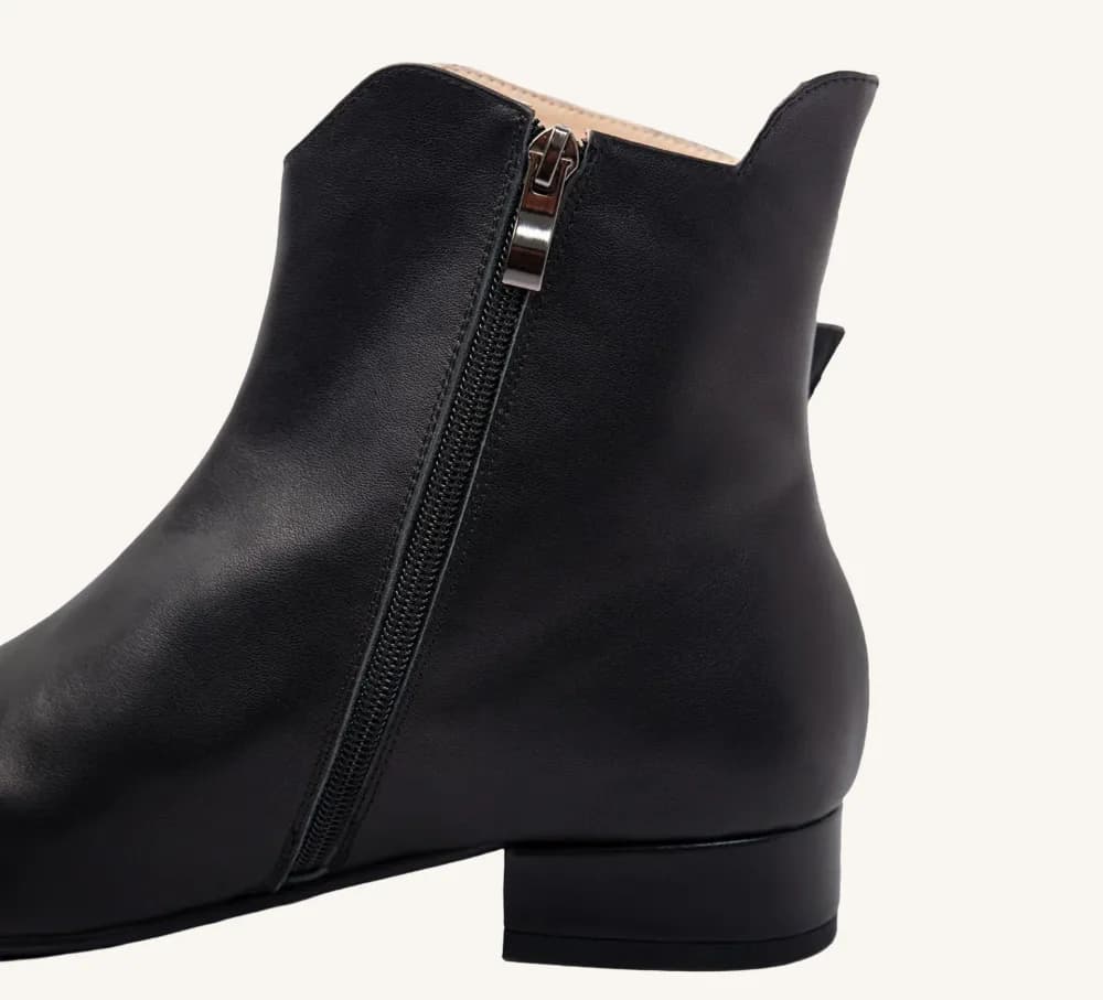 Milly Leather Ankle Bootie Brown and Black Standard and Wide Fit