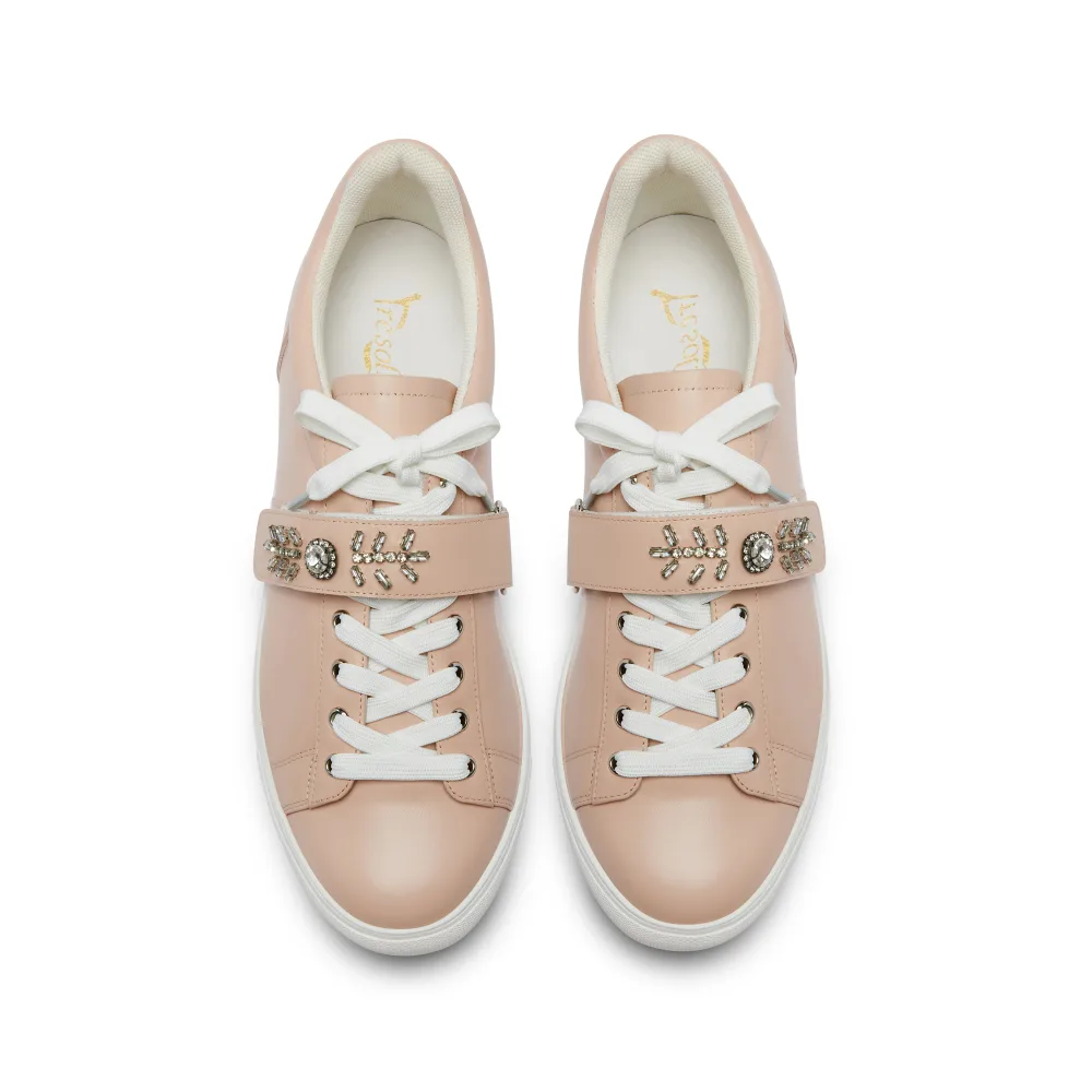 Gabby Dress Sneaker - Crystal Detailing - Cup Sole - Leather