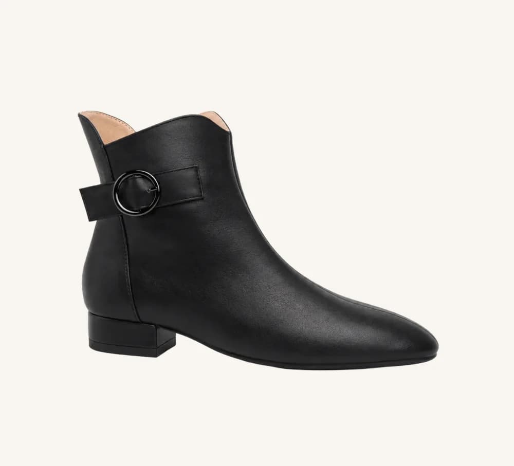 Milly Leather Ankle Bootie Brown and Black Standard and Wide Fit