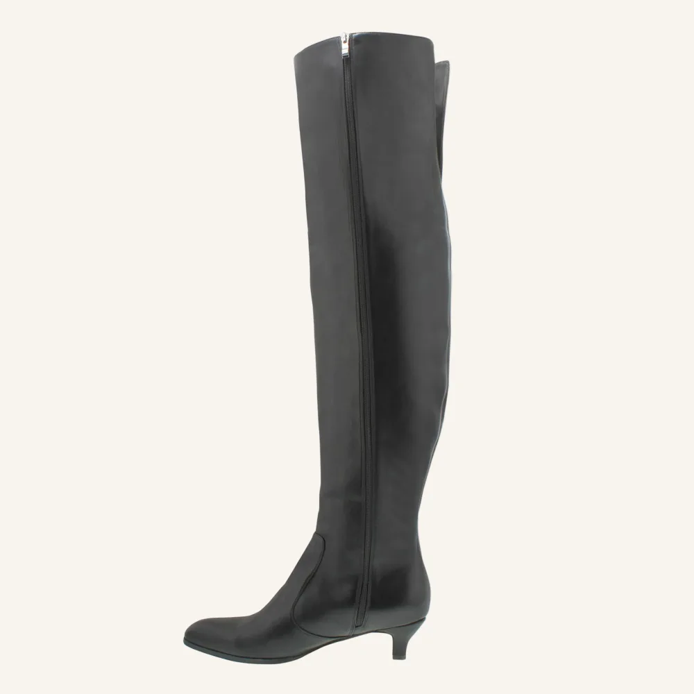 Teanna Over the Knee Vegan Leather Boot Standard and Wide Fit