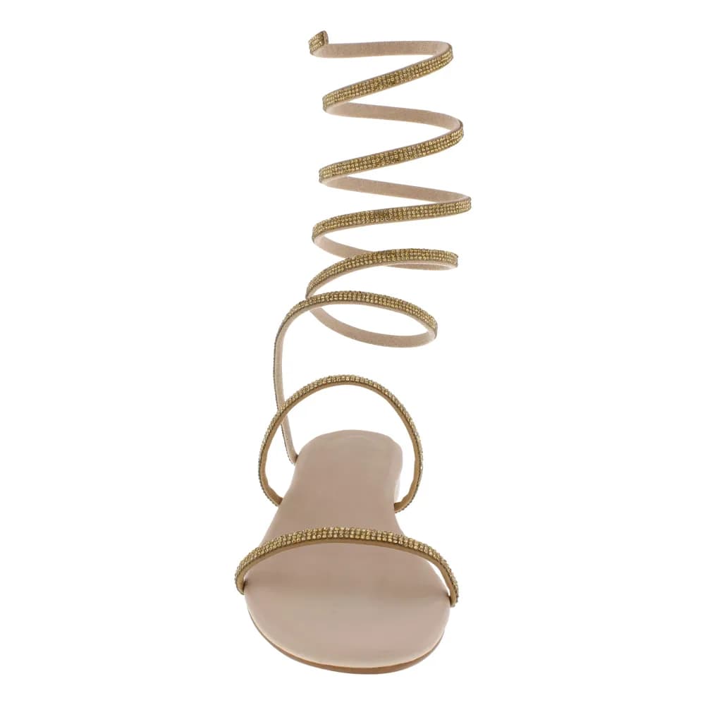 Julian Women’s Sandals - Spiral Strap – Flat Heel – Open Toe