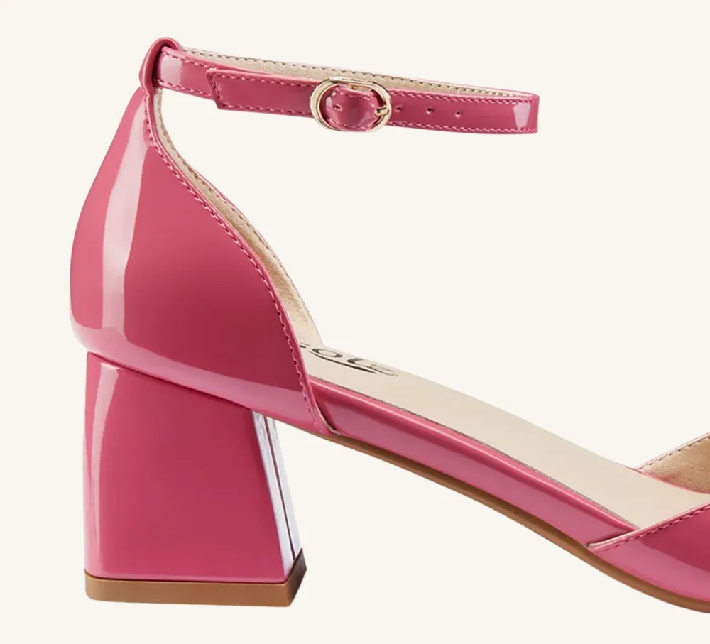 Marie Vegan Patent Leather Mary Jane Standard Fit 3" Block Heel
