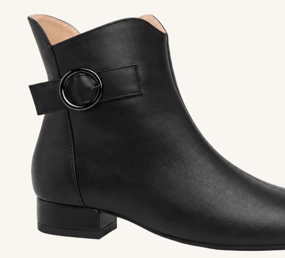 Milly Leather Ankle Bootie Brown and Black Standard and Wide Fit