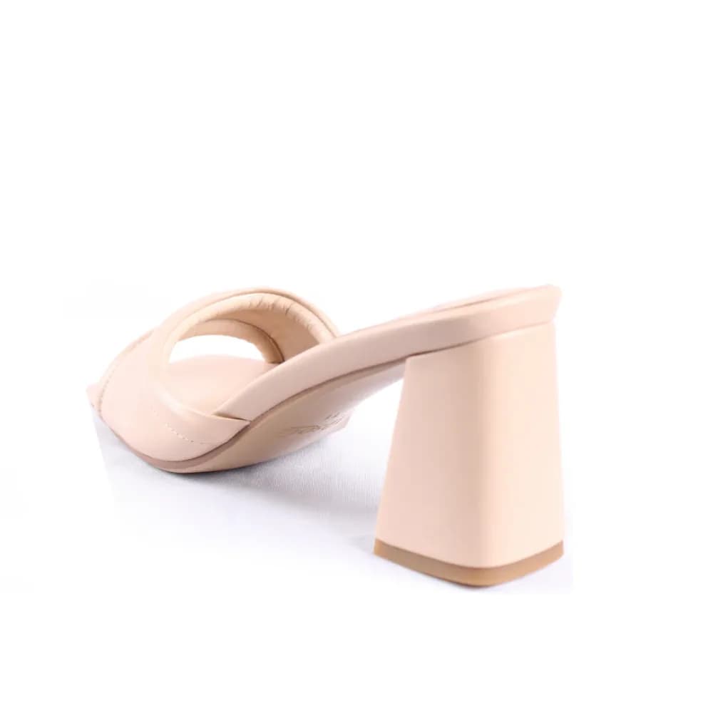 Brenda Women’s Latte Sandal - Open Toe - 3” Heel - Square Toe